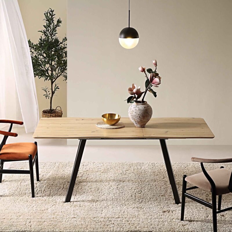 Weston Oak Effect Extendable 6-8 Seater Dining Table - Image 2