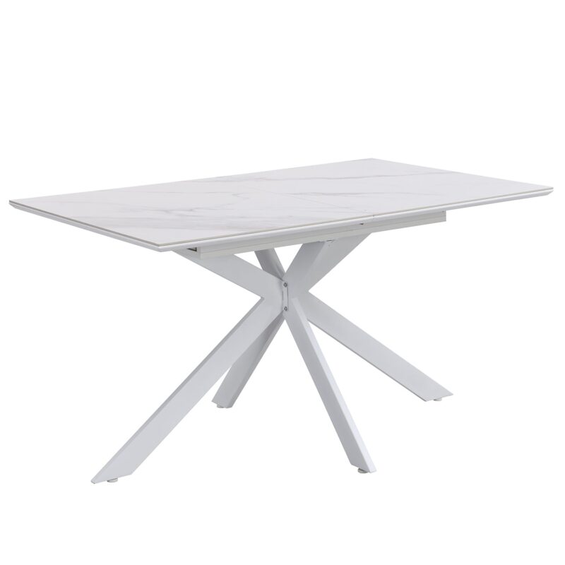 Varden White Ceramic Extending Dining Table - Image 7