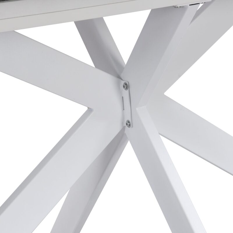 Varden White Ceramic Extending Dining Table - Image 12