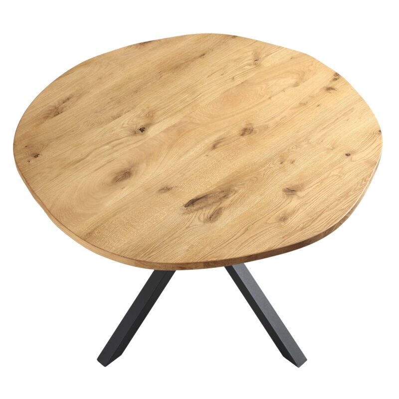 BERN Natural Curved Edge Solid Oak Dining Table - Image 4