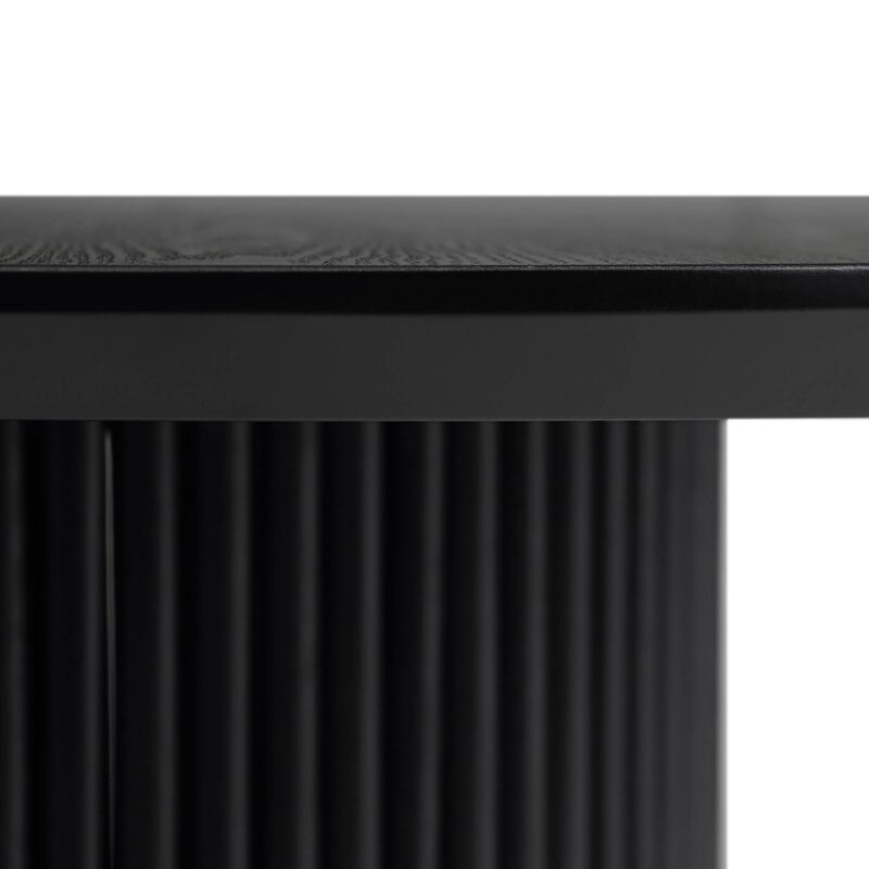 Maru Round Oak Pedestal Dining Table, Black - Image 8