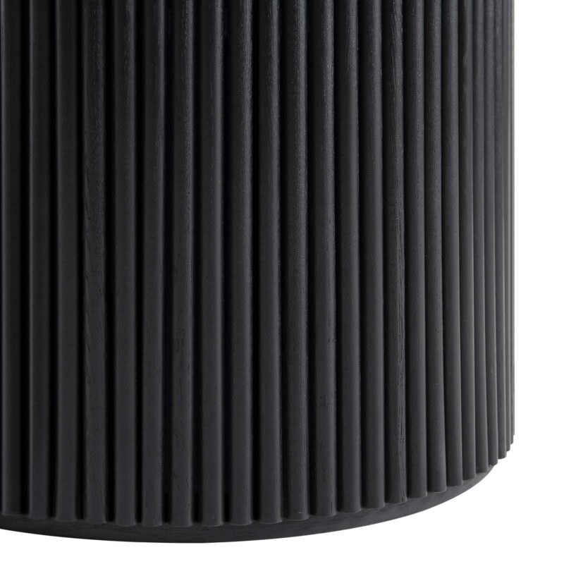 Maru Round Oak Pedestal Dining Table, Black - Image 10