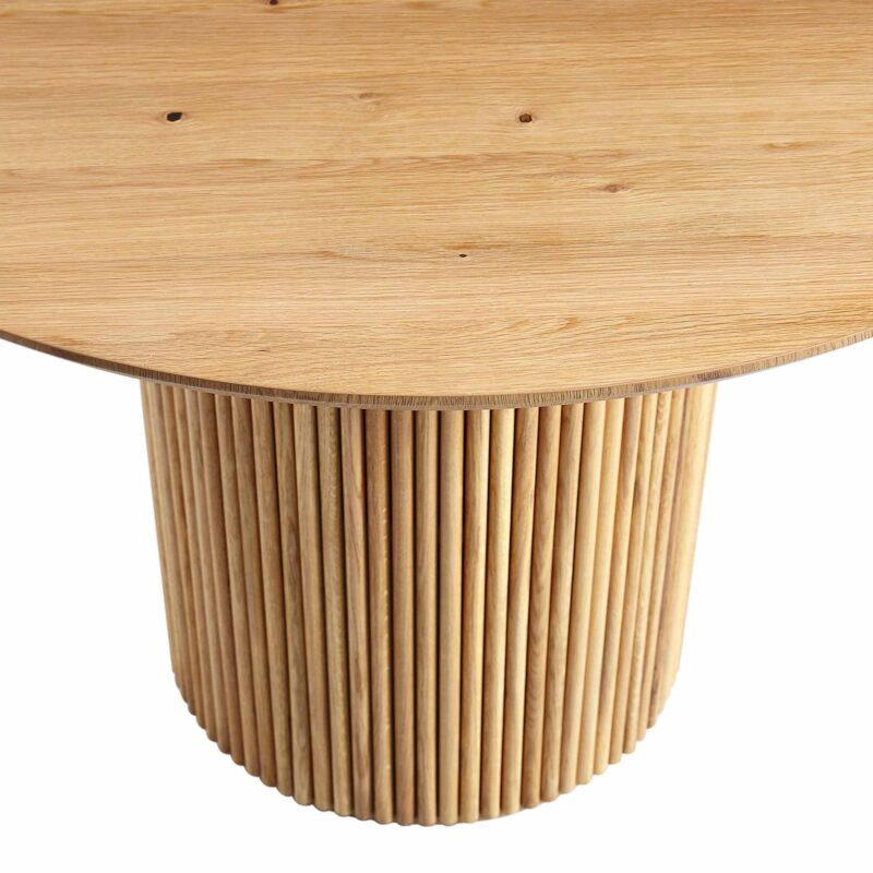 Maru Round Oak Pedestal Dining Table, Oak - Image 6
