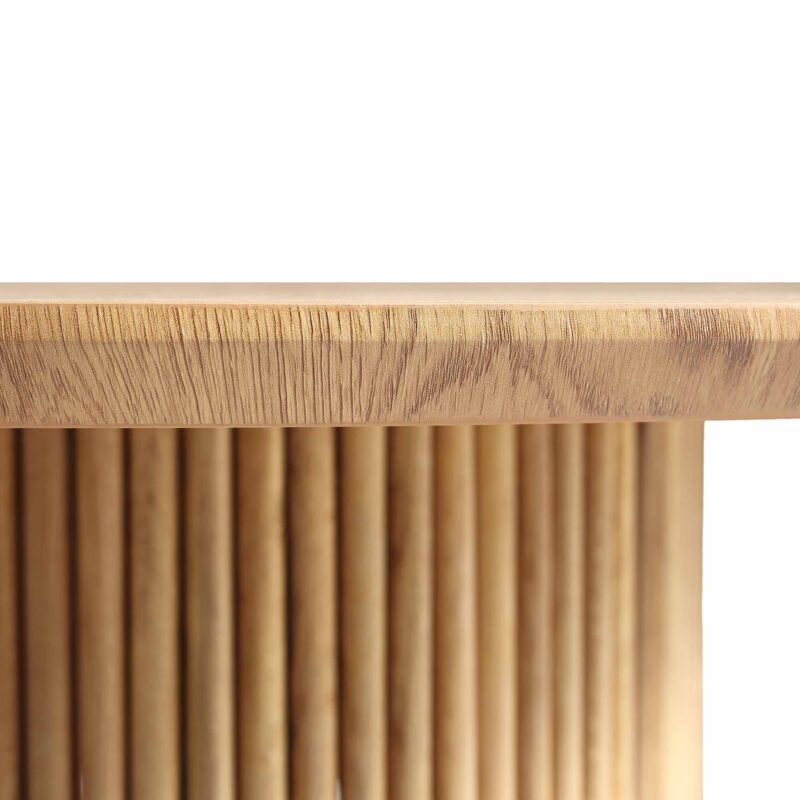 Maru Round Oak Pedestal Dining Table, Oak - Image 7