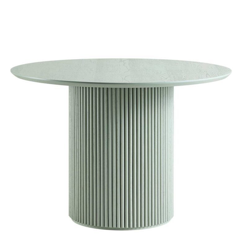 Maru Round Oak Pedestal Dining Table, Sage Green - Image 4