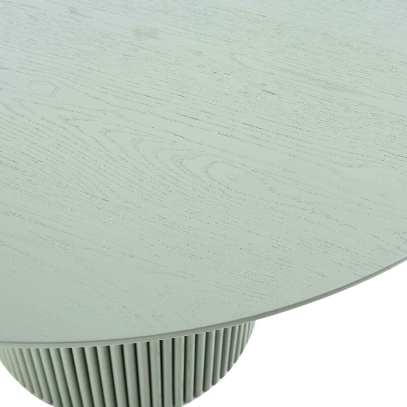 Maru Round Oak Pedestal Dining Table, Sage Green - Image 8
