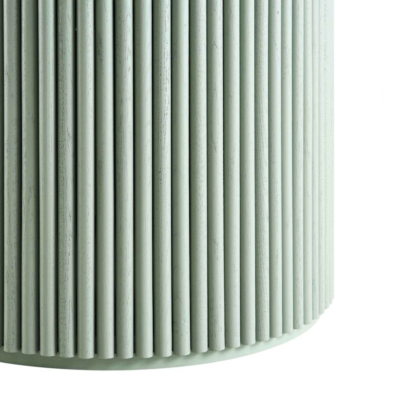 Maru Round Oak Pedestal Dining Table, Sage Green - Image 9