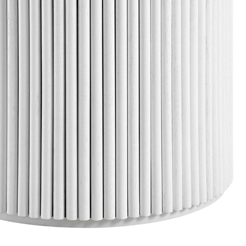 Maru Round Oak Pedestal Dining Table, Washed White - Image 9