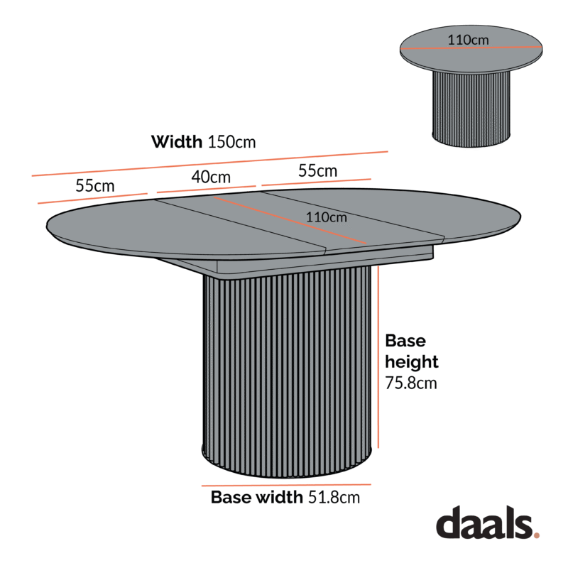 Maru Round 4-6 Seater Extending Oak Pedestal Dining Table, Washed White - Image 10
