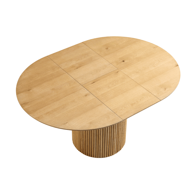 Maru Round 4-6 Seater Extending Oak Pedestal Dining Table, Oak - Image 6