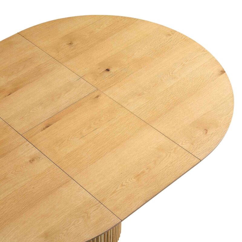 Maru Round 4-6 Seater Extending Oak Pedestal Dining Table, Oak - Image 13