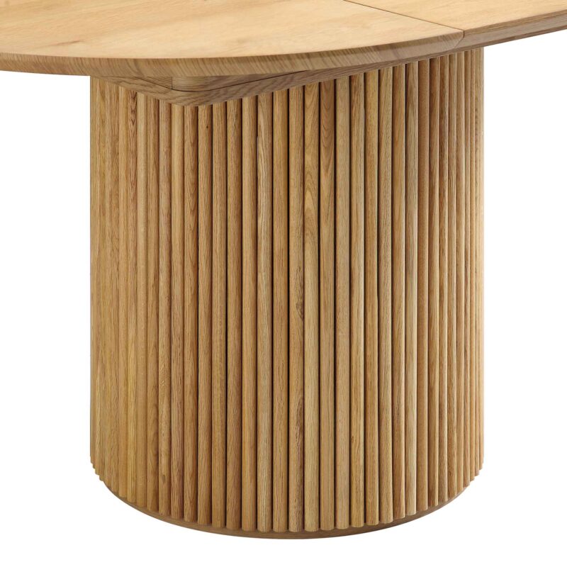 Maru Round 4-6 Seater Extending Oak Pedestal Dining Table, Oak - Image 15