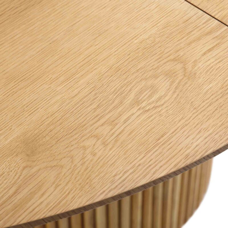 Maru Round 4-6 Seater Extending Oak Pedestal Dining Table, Oak - Image 16
