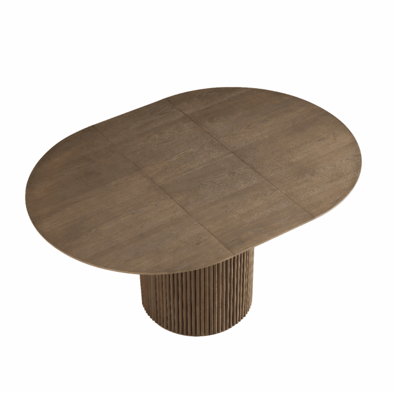 Maru Round 4-6 Seater Extending Oak Pedestal Dining Table, Silver Oak - Image 6