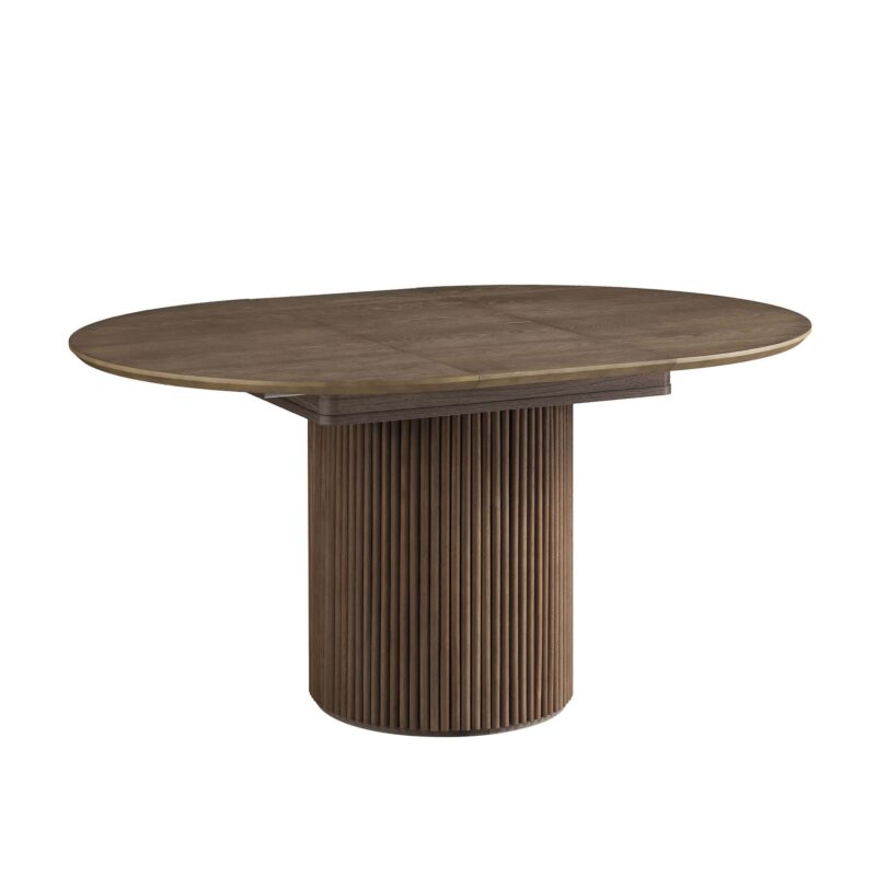 Maru Round 4-6 Seater Extending Oak Pedestal Dining Table, Silver Oak - Image 10