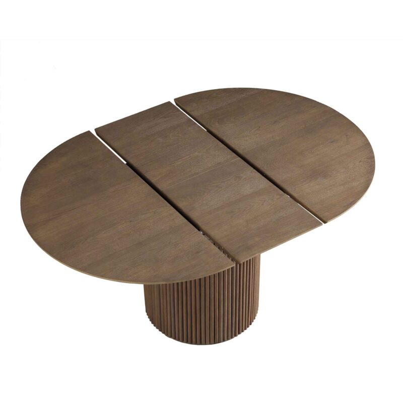 Maru Round 4-6 Seater Extending Oak Pedestal Dining Table, Silver Oak - Image 12