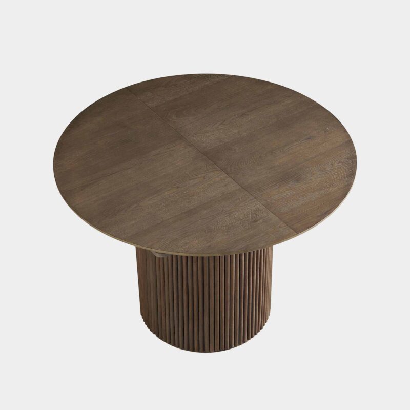 Maru Round 4-6 Seater Extending Oak Pedestal Dining Table, Silver Oak - Image 13