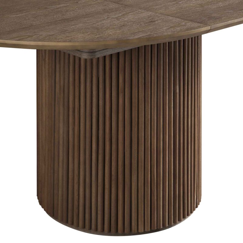 Maru Round 4-6 Seater Extending Oak Pedestal Dining Table, Silver Oak - Image 14