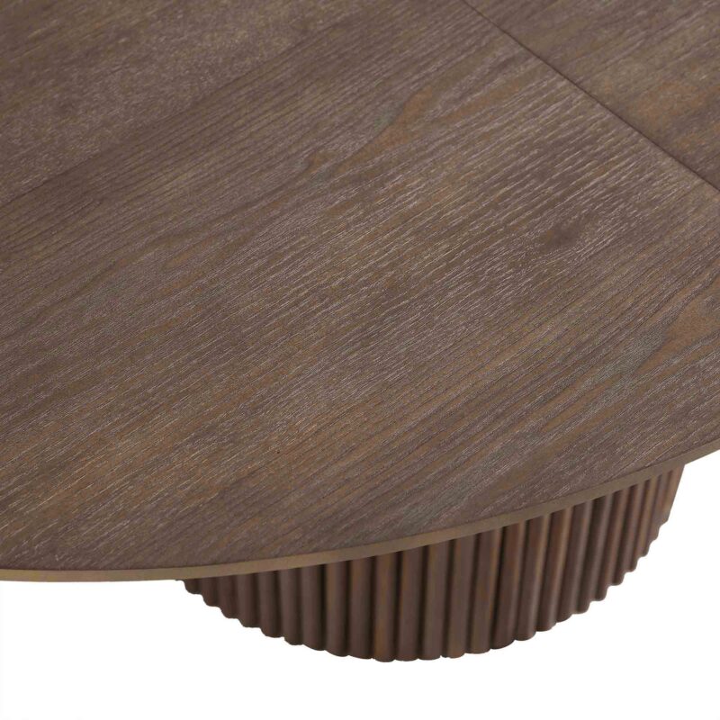 Maru Round 4-6 Seater Extending Oak Pedestal Dining Table, Silver Oak - Image 15