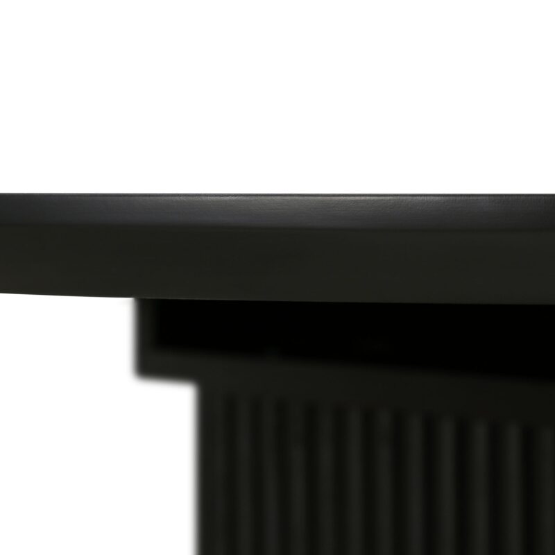 Maru Oval 6-8 Seater Extending Oak Pedestal Dining Table, Black - Image 16