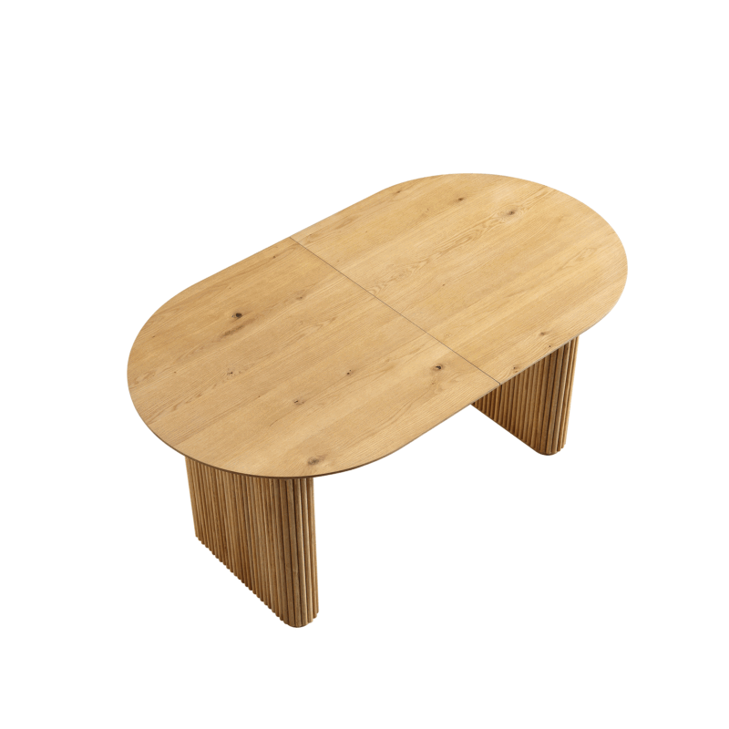 Maru Oval 6-8 Seater Extending Oak Pedestal Dining Table, Oak - Image 4