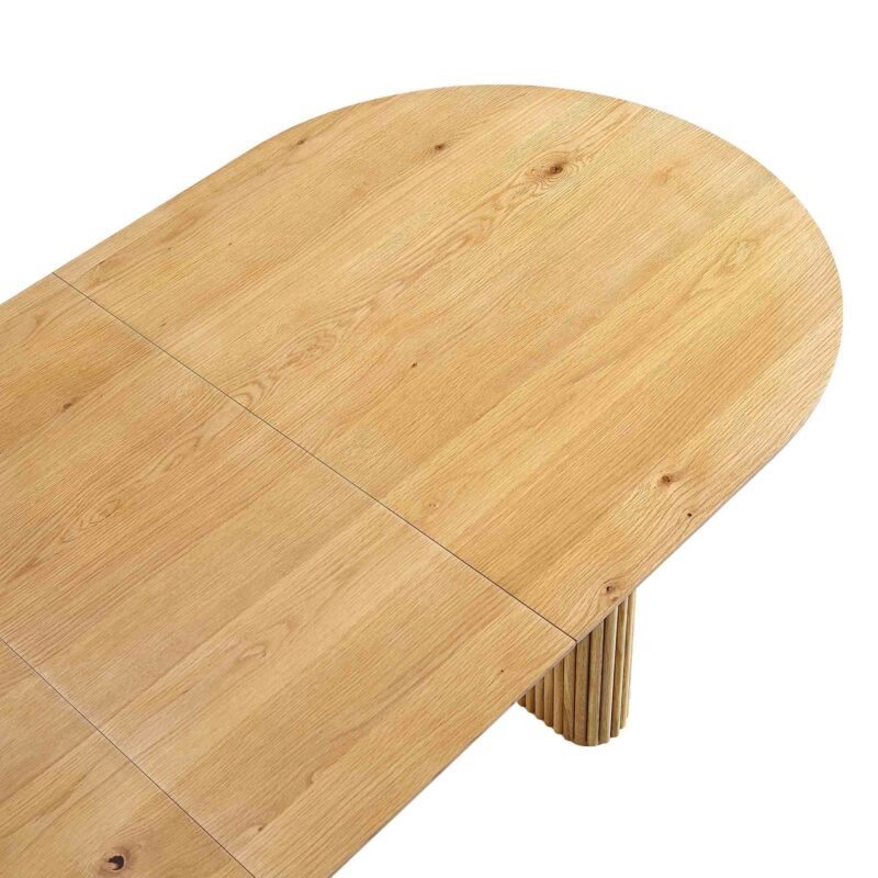 Maru Oval 6-8 Seater Extending Oak Pedestal Dining Table, Oak - Image 10