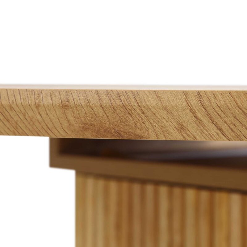 Maru Oval 6-8 Seater Extending Oak Pedestal Dining Table, Oak - Image 12