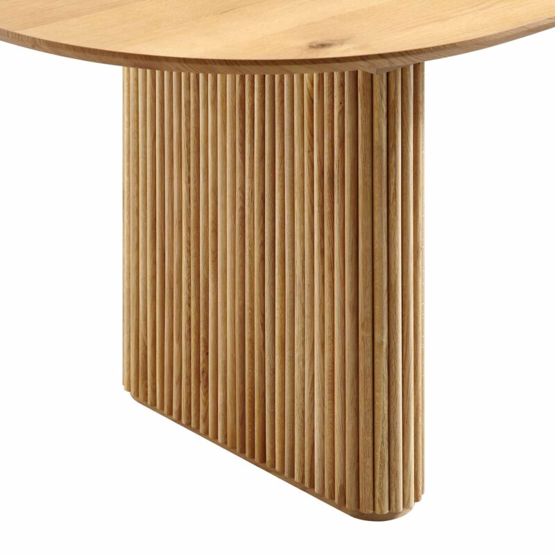 Maru Oval 6-8 Seater Extending Oak Pedestal Dining Table, Oak - Image 13