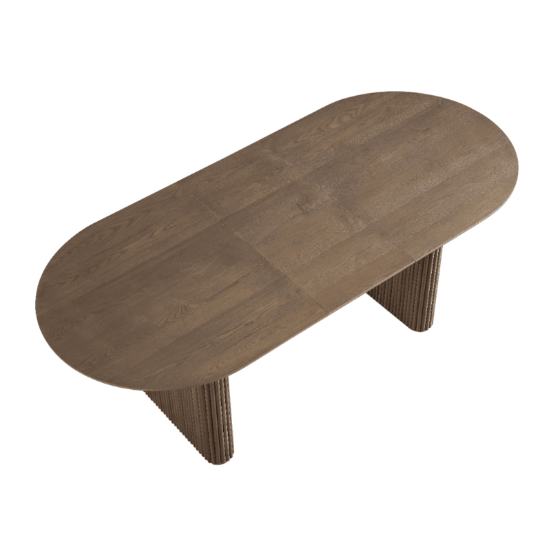 Maru Oval 6-8 Seater Extending Oak Pedestal Dining Table, Silver Oak - Image 6