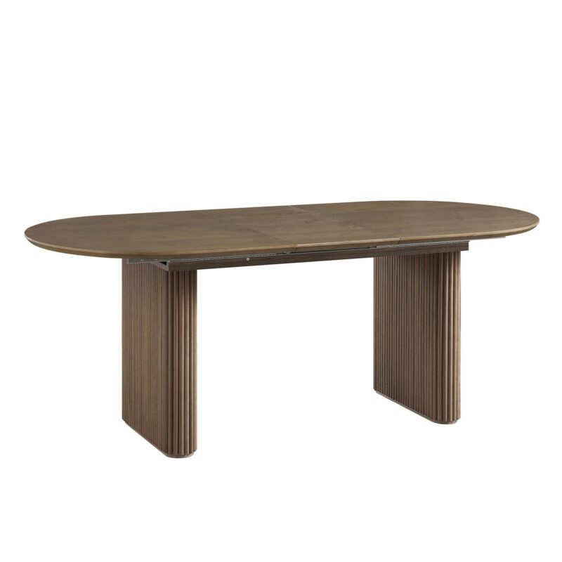 Maru Oval 6-8 Seater Extending Oak Pedestal Dining Table, Silver Oak - Image 7