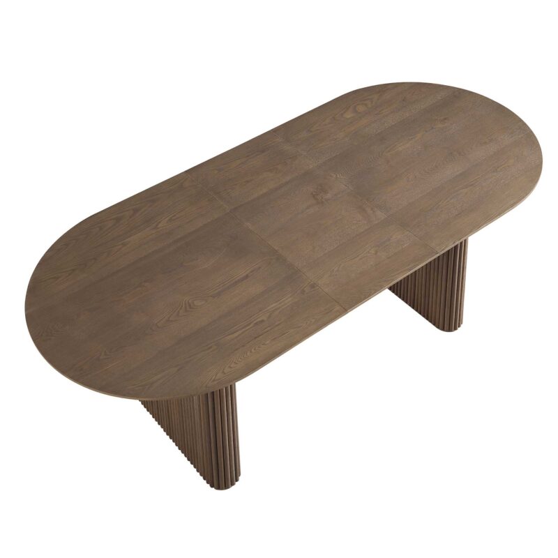 Maru Oval 6-8 Seater Extending Oak Pedestal Dining Table, Silver Oak - Image 9