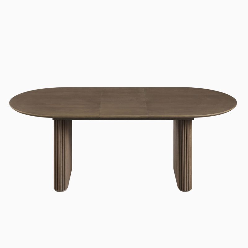 Maru Oval 6-8 Seater Extending Oak Pedestal Dining Table, Silver Oak - Image 10