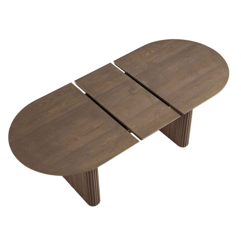 Maru Oval 6-8 Seater Extending Oak Pedestal Dining Table, Silver Oak - Image 11