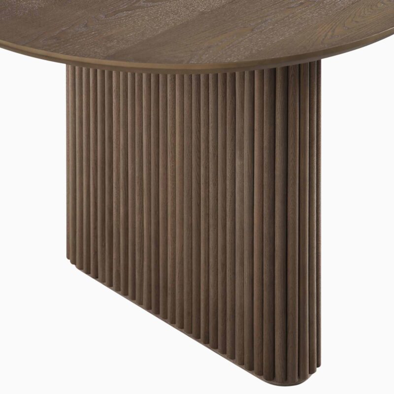 Maru Oval 6-8 Seater Extending Oak Pedestal Dining Table, Silver Oak - Image 14