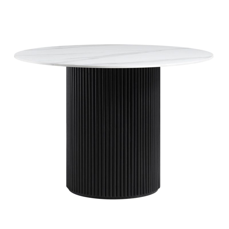 Maru Ceramic Top Black Pedestal Round Dining Table - Image 3