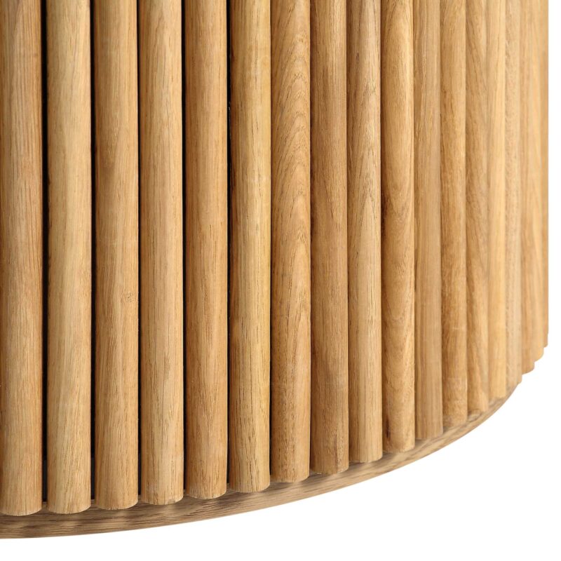 Maru Ceramic Top Oak Pedestal Round Dining Table - Image 8