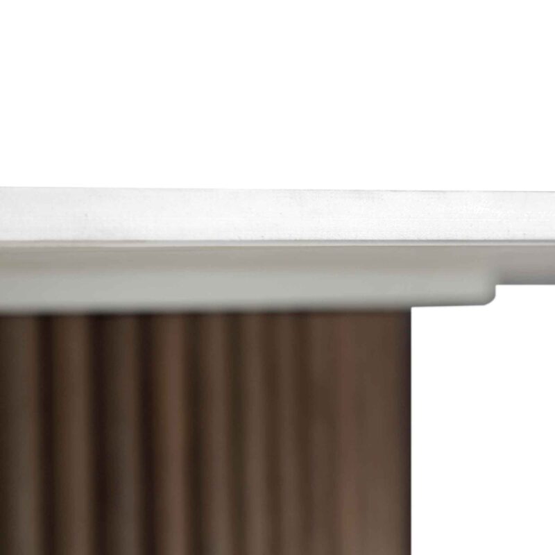 Maru Ceramic Top Silver Oak Pedestal Round Dining Table - Image 9