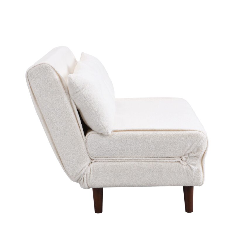 Algo Sofabed with Cushions in Beige Teddy Fabric 2 Seater - Image 8