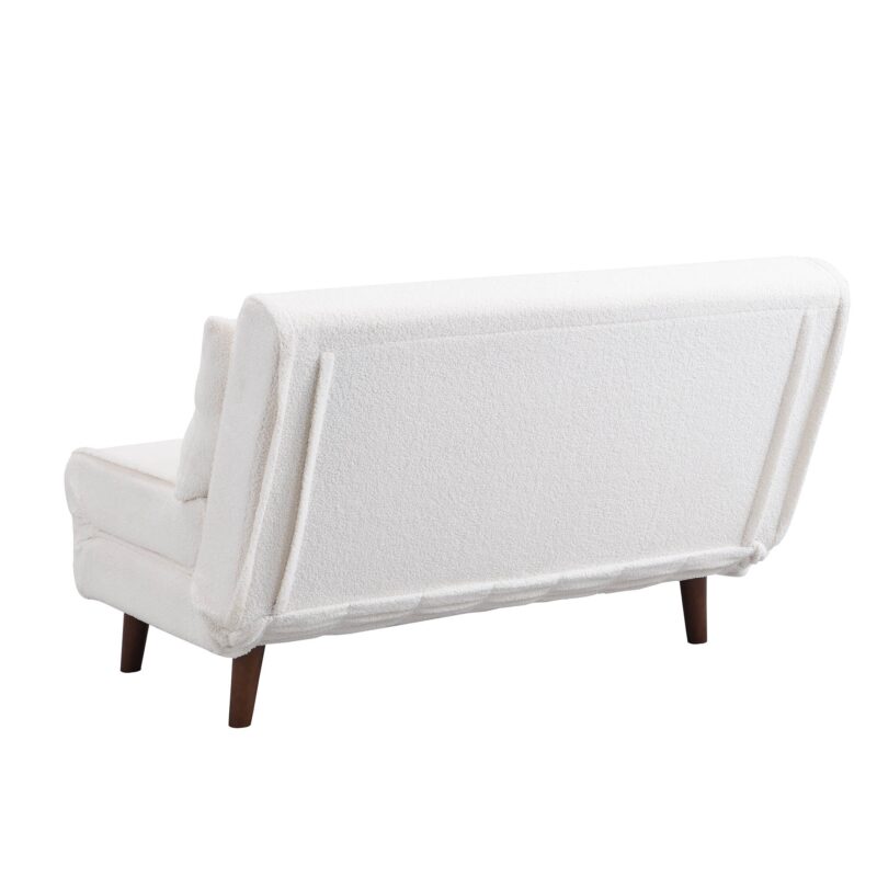 Algo Sofabed with Cushions in Beige Teddy Fabric 2 Seater - Image 13