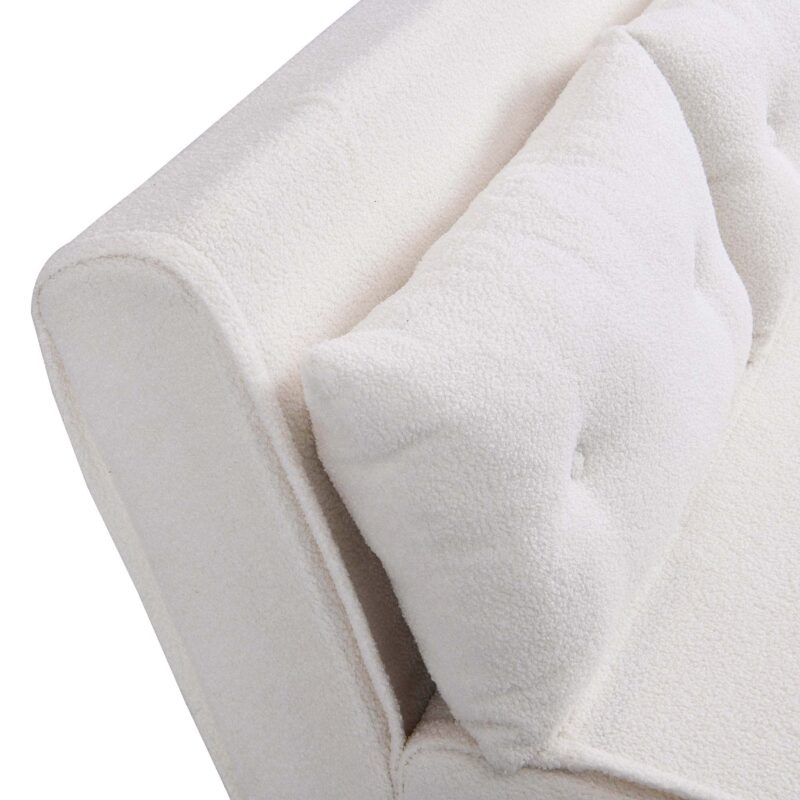 Algo Sofabed with Cushions in Beige Teddy Fabric 2 Seater - Image 14