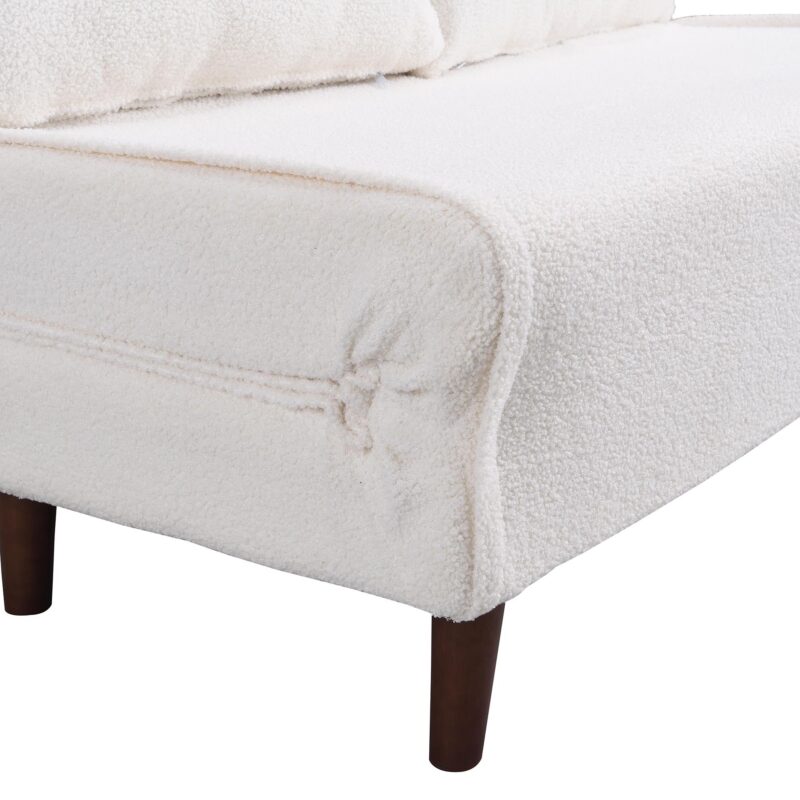 Algo Sofabed with Cushions in Beige Teddy Fabric 2 Seater - Image 15
