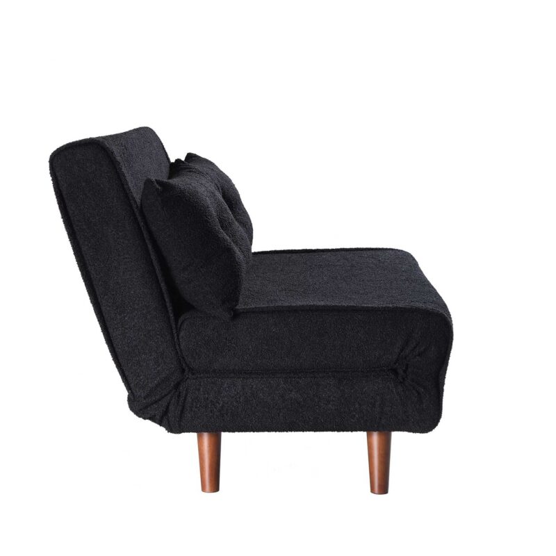 Algo Sofabed with Cushions in Charcoal Teddy Fabric 2 Seater - Image 8