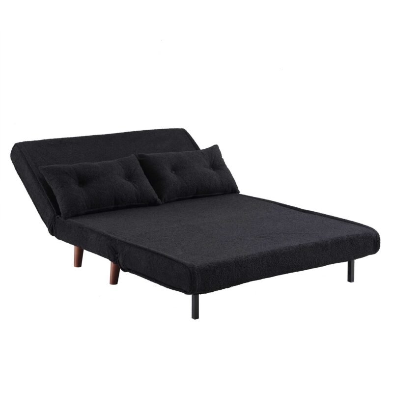 Algo Sofabed with Cushions in Charcoal Teddy Fabric 2 Seater - Image 10