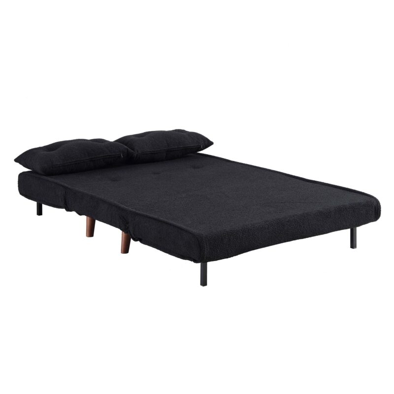Algo Sofabed with Cushions in Charcoal Teddy Fabric 2 Seater - Image 11
