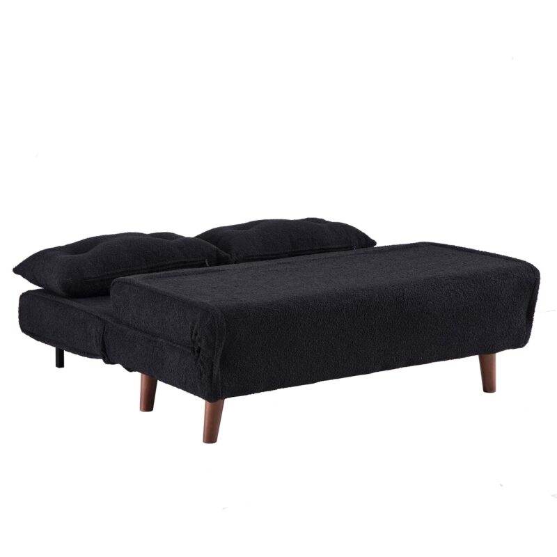 Algo Sofabed with Cushions in Charcoal Teddy Fabric 2 Seater - Image 12