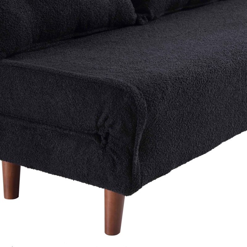 Algo Sofabed with Cushions in Charcoal Teddy Fabric 2 Seater - Image 15