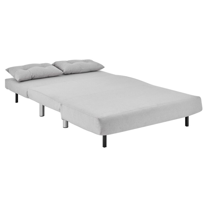 ALGO 2-Seater Small Double Folding Sofa Bed with Cushion Grey Fabric - Image 6