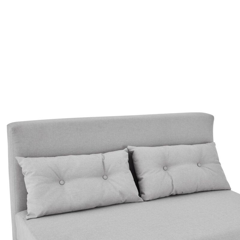 ALGO 2-Seater Small Double Folding Sofa Bed with Cushion Grey Fabric - Image 7