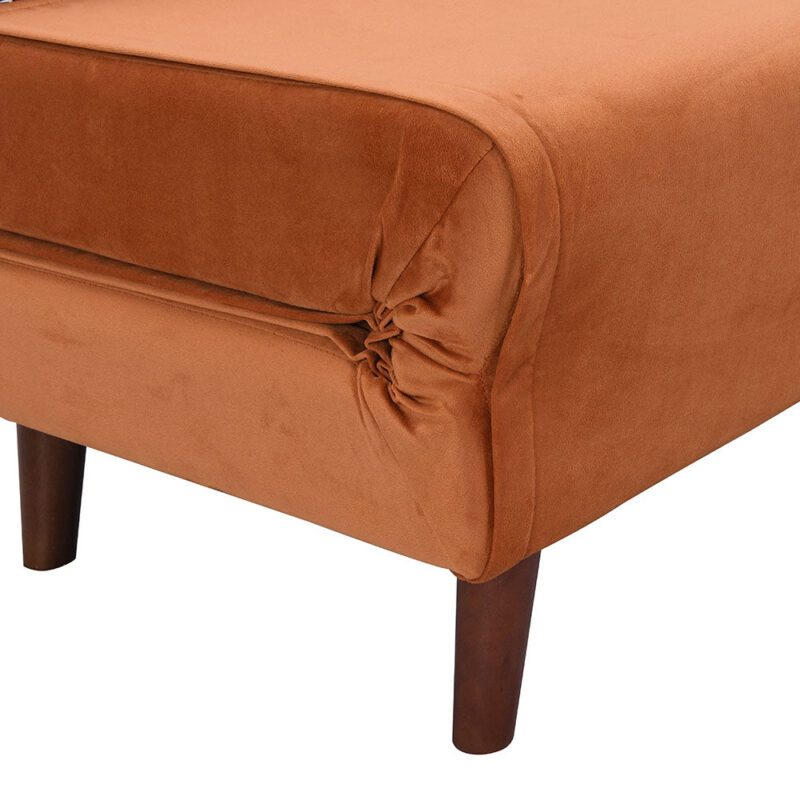 Algo Sofabed with Cushions in Orange Velvet 2 Seater - Image 13