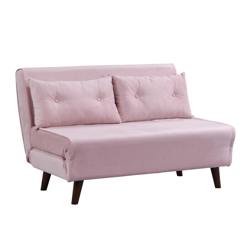 Algo Sofabed with Cushions in Pink Velvet 2 Seater - Image 5